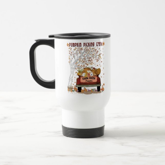 Pumpkin Picking-Crew Reisebecher (Links)