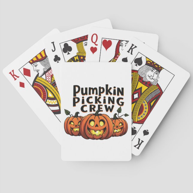 Pumpkin Picking Crew Spooky Halloween Matching Spielkarten (Rückseite)
