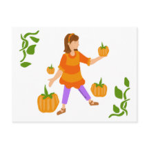Pumpkin Picking Postcard