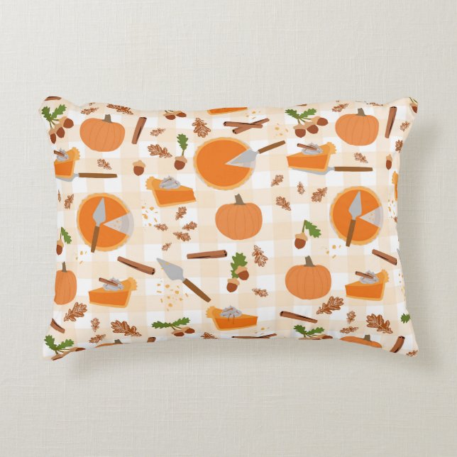 Pumpkin Pie Autumn Fall Pattern Dekokissen (Vorderseite)