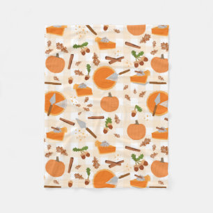 Pumpkin Pie Autumn Fall Pattern Fleecedecke