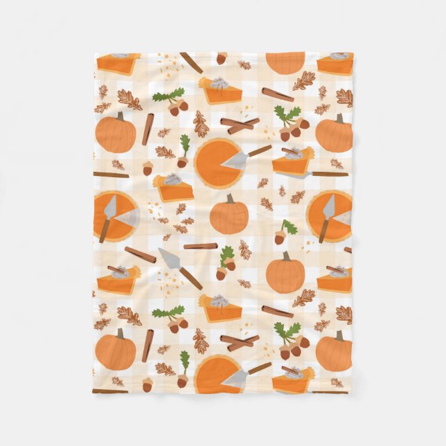 Pumpkin Pie Autumn Fall Pattern Fleecedecke (Vorderseite)