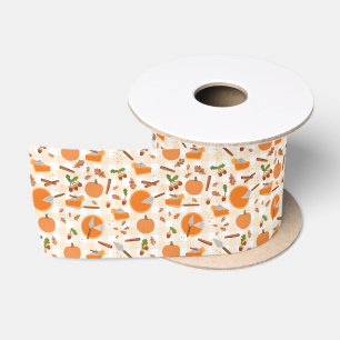 Pumpkin Pie Autumn Fall Pattern Satinband
