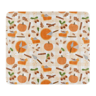 Pumpkin Pie Autumn Fall Pattern Schneidebrett