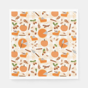 Pumpkin Pie Autumn Fall Pattern Serviette
