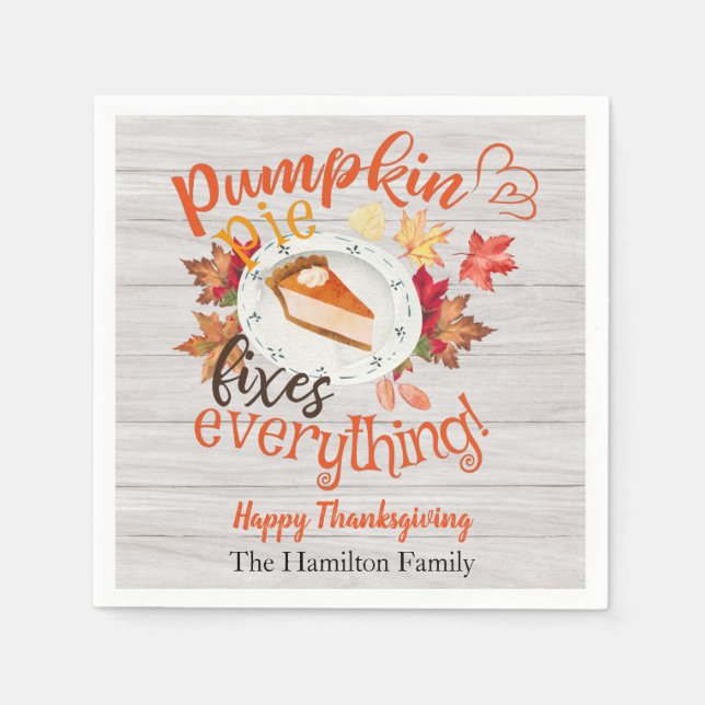 Pumpkin Pie Erntedank Dinner Napkins Serviette (Vorderseite)