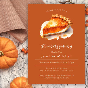 Pumpkin Pie Erntedank Terracotta Friendsgiving Einladung