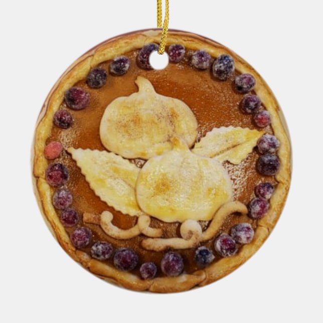 Pumpkin Pie Food Foto Weihnachten Keramik Ornament (Vorne)