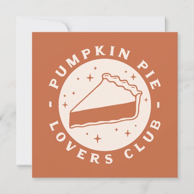 Pumpkin Pie Lovers Club Karte (Vorderseite)