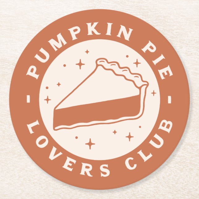 Pumpkin Pie Lovers Club Runder Pappuntersetzer (Vorderseite)