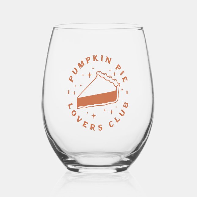 Pumpkin Pie Lovers Club Weinglas Ohne Stiel (Vorderseite)