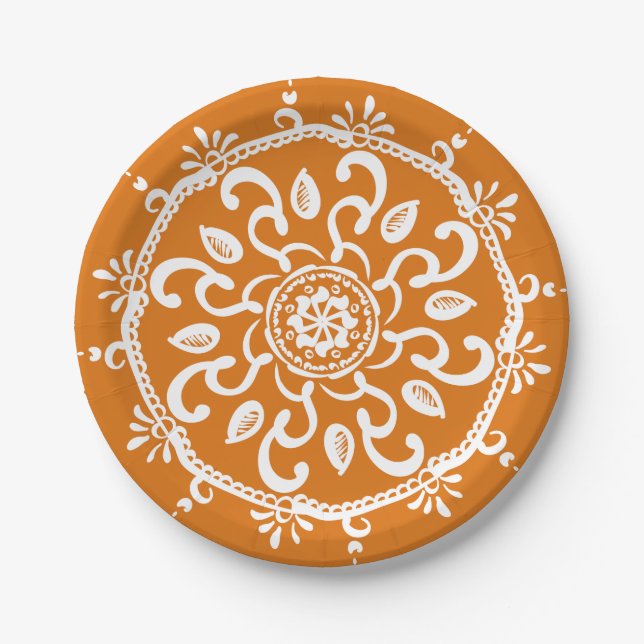 Pumpkin Pie Mandala Pappteller (Vorderseite)