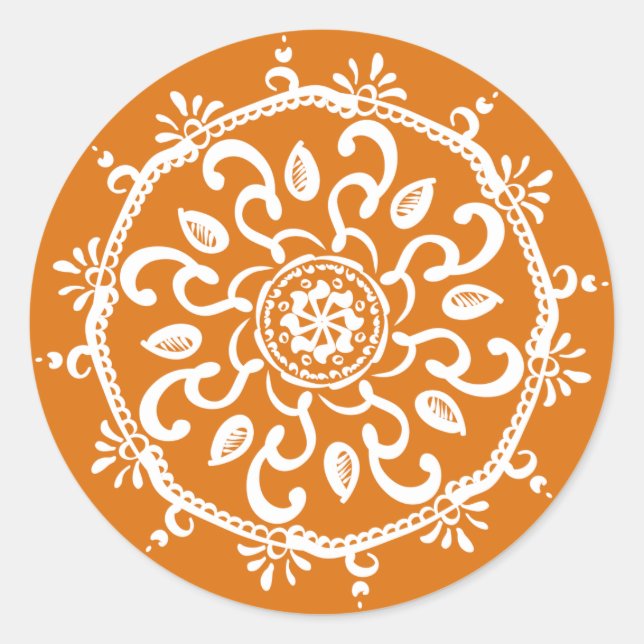 Pumpkin Pie Mandala Runder Aufkleber (Vorderseite)