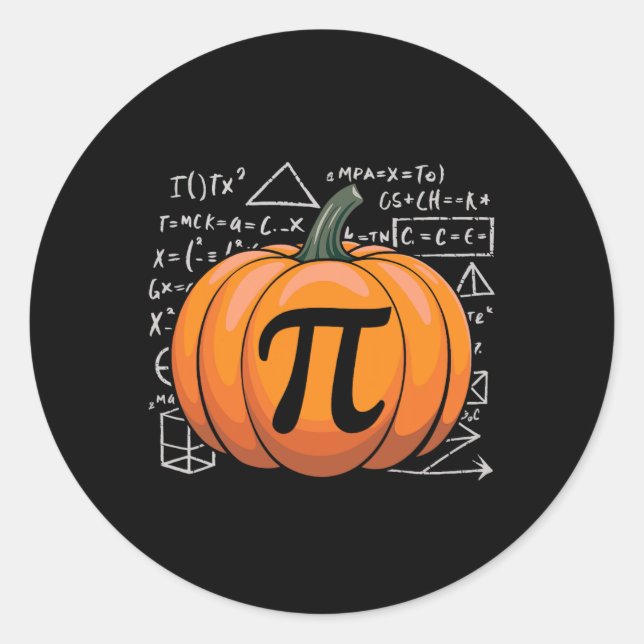 Pumpkin Pie Math Funny Erntedank Pi Day Math Runder Aufkleber (Vorderseite)