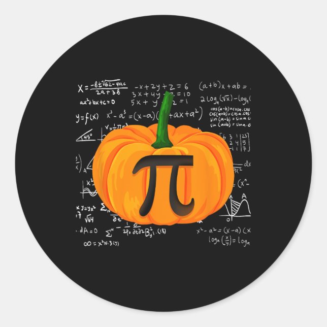 Pumpkin Pie Math Funny Halloween Erntedank Pi D Runder Aufkleber (Vorderseite)