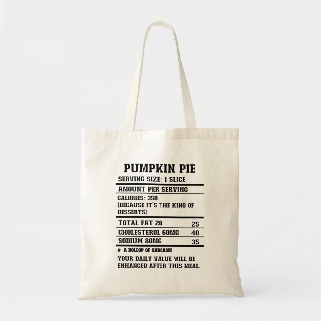 Pumpkin Pie Nutrition Fakt.b Tragetasche (Vorne)