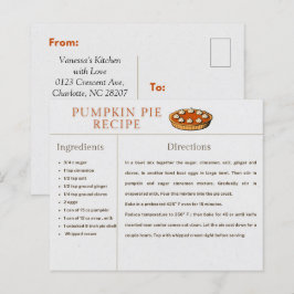 Pumpkin Pie Rezept Card Erntedank und Weihnachten