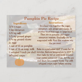 Pumpkin Pie Rezept Card Postkarte