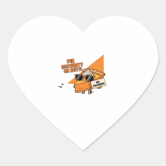 Pumpkin Pie Security Guard Funny Erntedank über Herz-Aufkleber (Vorderseite)