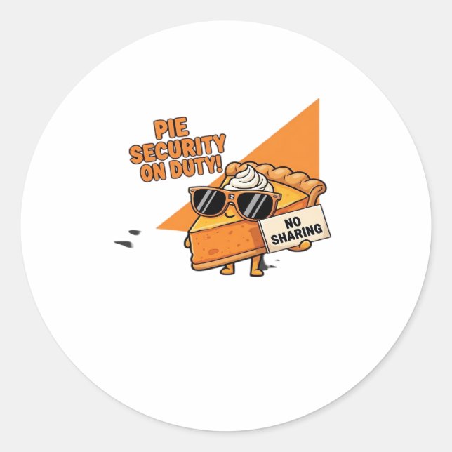 Pumpkin Pie Security Guard Funny Erntedank über Runder Aufkleber (Vorderseite)