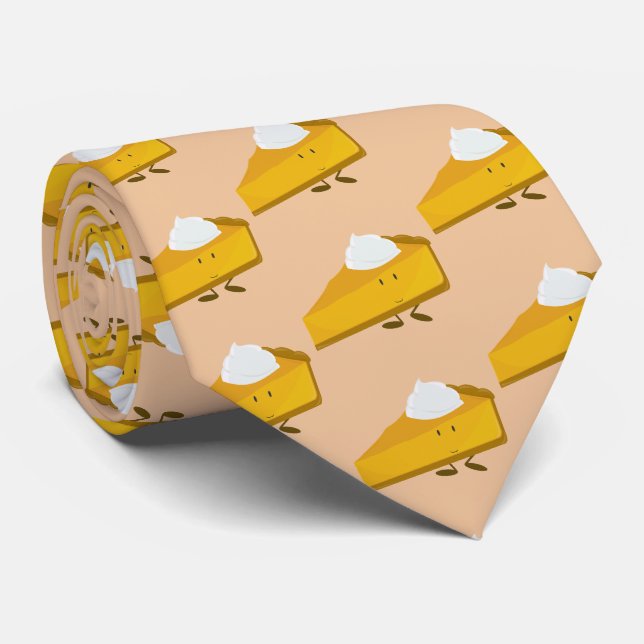 Pumpkin Pie Slice Cartoon Charakter Neuheit Krawat Krawatte (Gerollt)