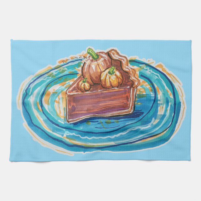 Pumpkin Pie Slice Geschirrtuch (Horizontal)