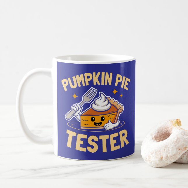 Pumpkin Pie Tester Erntedank Kaffeetasse (Mit Donut)