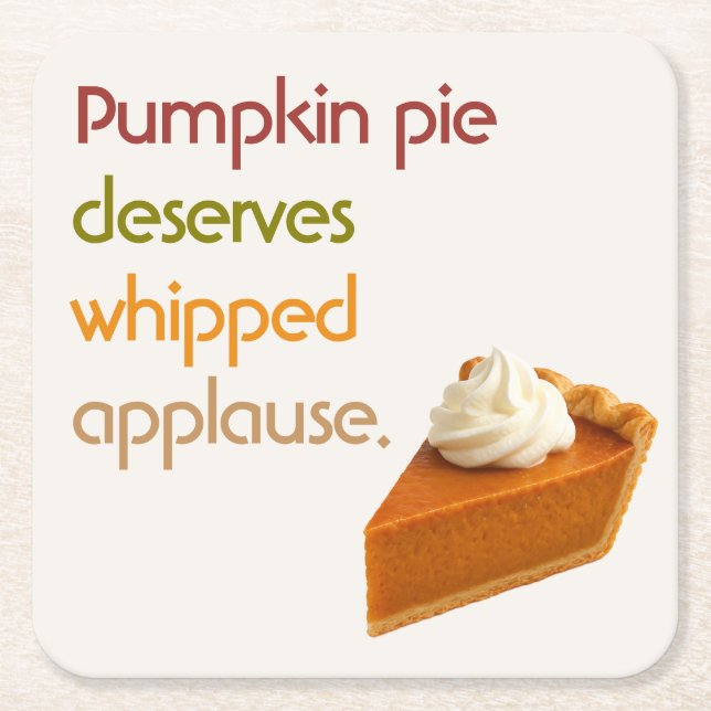 Pumpkin Pie & Whipped Cream Humor Thanksgiving Rechteckiger Pappuntersetzer (Vorderseite)