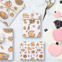 Pumpkin Pie Wrapping Paper Sheets Geschenkpapier Set