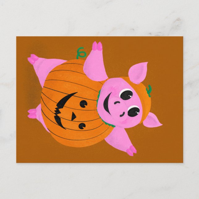 Pumpkin Pig Postkarte (Vorderseite)