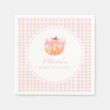 Pumpkin Pink-Bogen und Gingham-Babydusche