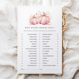 Pumpkin Pink Bow Baby ShowActivity Games