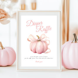 Pumpkin Pink Bow Diaper Raffeltisch Schilderposter Poster