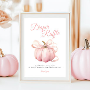 Pumpkin Pink Bow Diaper Raffeltisch Schilderposter Poster
