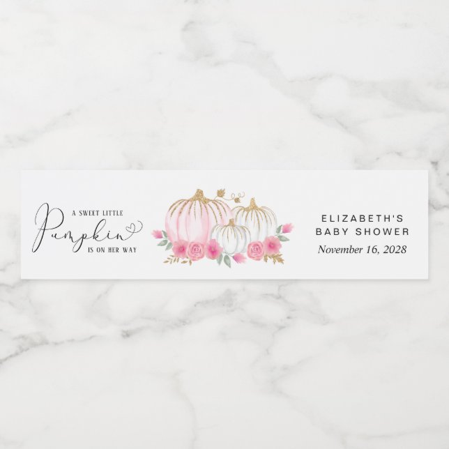 Pumpkin Pink Floral Baby Girl Dusche (Einzelnes Label)