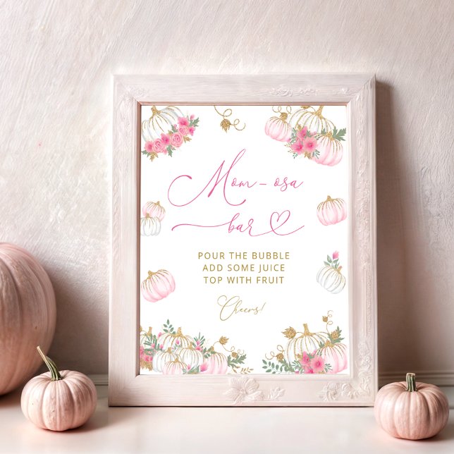 Pumpkin Pink Floral Momosa Bar Poster (Von Creator hochgeladen)