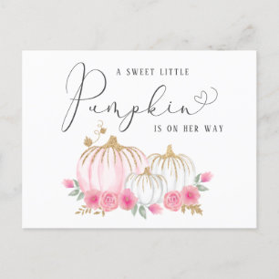 Pumpkin Pink Floral Wasserfarbe Kindermädchen Dusc Einladungspostkarte