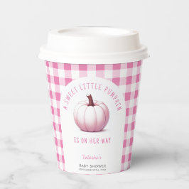 Pumpkin Pink Gingham Kariert Baby Girl Baby Dusche Pappbecher