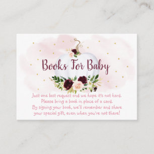 Pumpkin Pink Gold Burgundy Baby Buy Request Begleitkarte