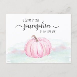Pumpkin Pink Mint Wasserfarbe Kindermädchen Dusche Einladungspostkarte