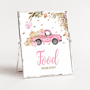 Pumpkin Pink Truck Food Baby Dusche Poster