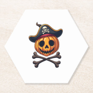 Pumpkin Pirate � Halloween Skull Shirt Untersetzer