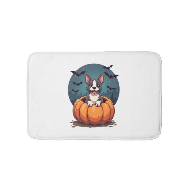 Pumpkin Pitbull Smile Badematte (Vorderseite)