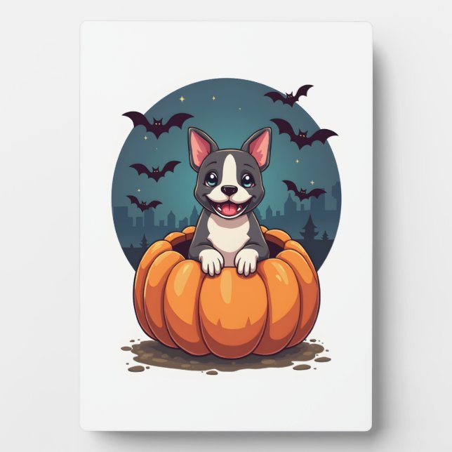 Pumpkin Pitbull Smile Fotoplatte (Vorderseite)