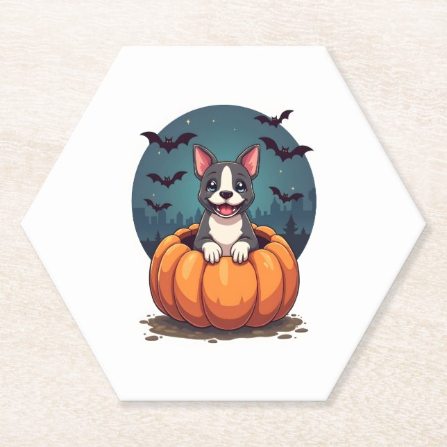 Pumpkin Pitbull Smile Untersetzer (Vorderseite)