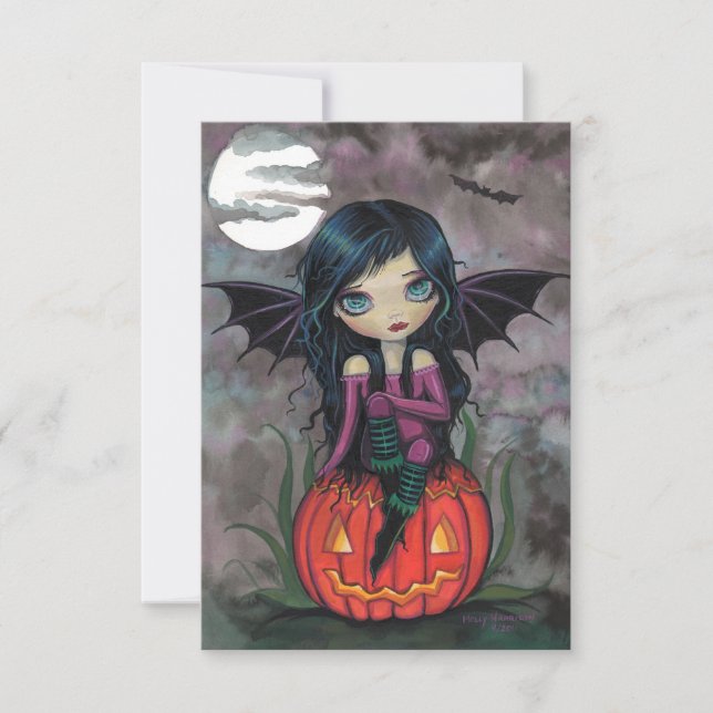 Pumpkin Pixie Halloween Postkarte (Vorderseite)