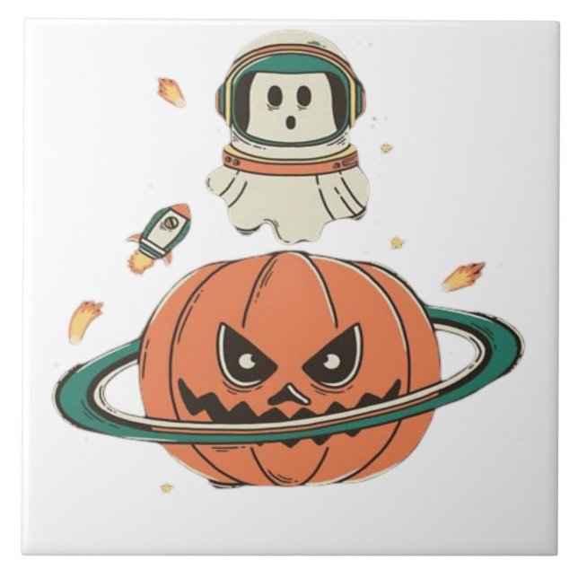 Pumpkin Planet Fliese (Vorderseite)