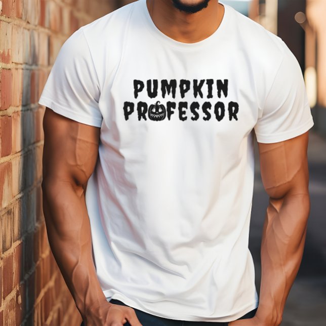 Pumpkin Professor für schwarze Typografie T-Shirt (Von Creator hochgeladen)