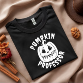 Pumpkin Professor für weiße Typografie T-Shirt