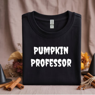 Pumpkin Professor für weiße Typografie T-Shirt